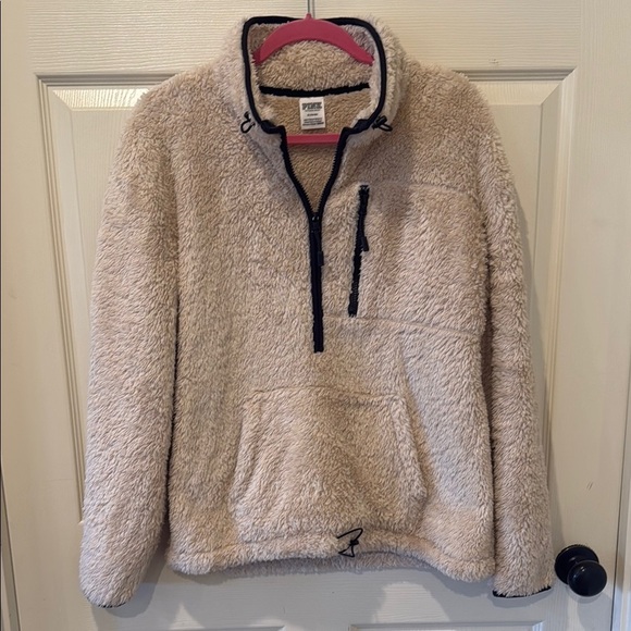 PINK Victoria’s Secret teddy half zip, medium - Picture 1 of 6